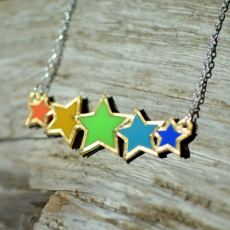 Colourful star necklace